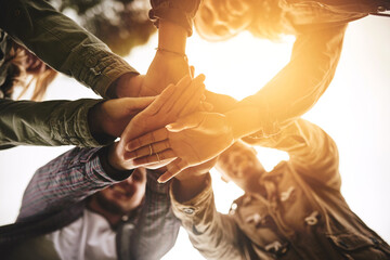 Canvas Print - Happiness is spending time with friends. Shot of a group of friends hanging out on their vacation.