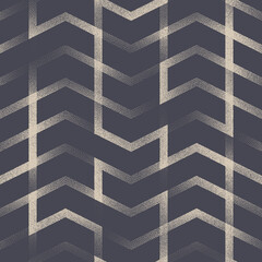 Chevron Geometric Linear Structure Vector Seamless Pattern Modern Art Abstract Background. Zigzag Old Fashioned Classic Continuous Wallpaper. Wrapping Paper Repetitive Faded Subtle Grainy Texture