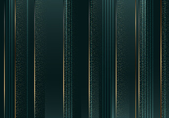Wall Mural - abstract luxury green stripes and golden lines with gold glitter pattern background
