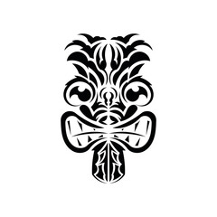 Wall Mural - Tribal mask. Traditional totem symbol. Maori style. Vector illustration isolated on white background.