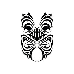 Wall Mural - Tribal mask. Traditional totem symbol. Maori style. Vector over white background.