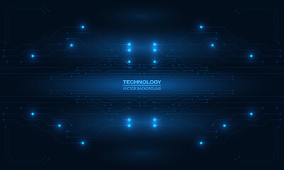 Abstract circuit board digital technology futuristic dark blue concept background. Electronic hi tech motherboard concept. Dark blue technologies background. Vector illustration