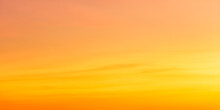 Orange Sunset Sky In The Evening On Gold Hour Sky Background 