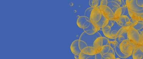 Wall Mural - yellow flower on blue background
