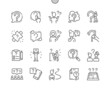 Question mark. Confused man. Asking woman. Faq. Pixel Perfect Vector Thin Line Icons. Simple Minimal Pictogram