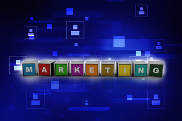 Wall Mural - 3D Digital Abstract Business Networking background