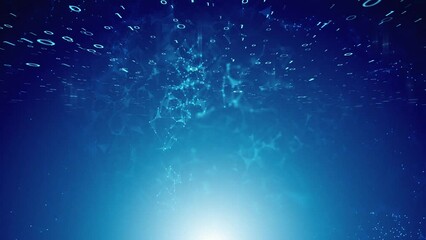 Looping grunge blue digital blue binary data network animation.