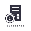 Eurobonds icon. Isolated filled Euro bond icon on white background. Investment Vector Illustration. Venture Capital or Corporate Euro Bond for Web, mobile, UI design. Simple element illustration