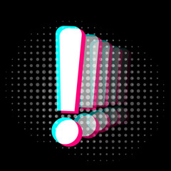 Wall Mural - Exclamation mark vector icon, exclamation symbol. Exclamation and attention pictogram. Simple vector illustration for graphic and web design in popular social media style