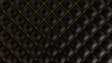 Fototapeta Mapy - Black leather pattern with golden line and spheres
