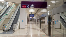 The Interior Of One Of The Metro Station In Doha City