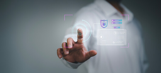 Leinwandbilder - cyber security concwpt, information security and encryption, secure access to user's personal information, secure Internet access, cybersecurity..