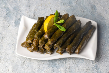 Traditional delicious Turkish foods; stuffed leaves (yaprak sarmasi)