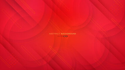 Wall Mural - Trendy design with abstract red background and attractive circle and geometric line. Vector illustration