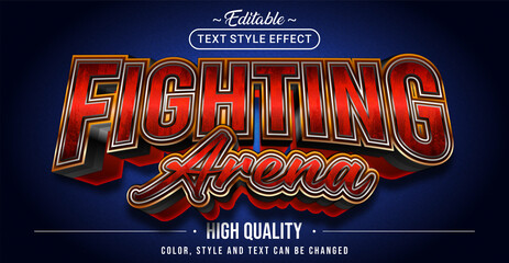 Wall Mural - Editable text style effect - Fighting Arena text style theme.