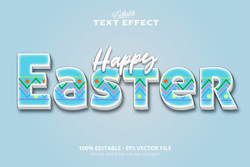 Wall Mural - Editable text effect, Blue background, Easter text effect