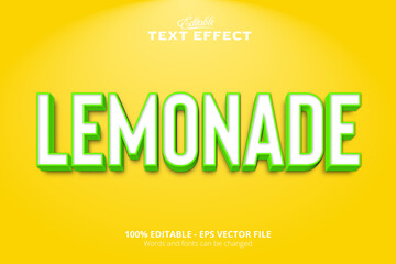 Wall Mural - Editable text effect, Yellow background, Lemonade text effect