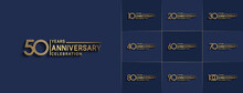 Set Of Anniversary Premium Collection Golden Color Can Be Use For Celebration Event