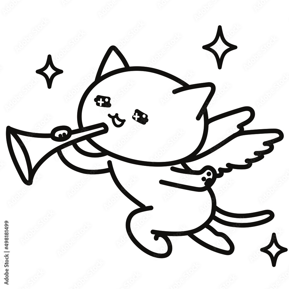 加工ok ねこ素材No.125 天使Stock Illustration | Adobe Stock