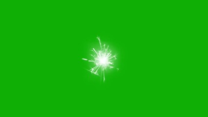 Wall Mural - Weld sparks motion graphics with green screen background
