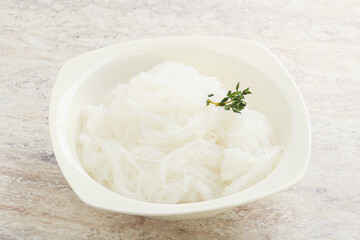 Glass asian noodles in the bowl