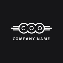 COO Letter Logo Design On Black Background. COO  Creative Circle Letter Logo Concept. COO Letter Design.
