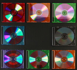 Canvas Print - Laser discs are an old information storage device.