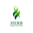 initial letter H with leaf, herbal medic logo, healthy life symbol, vector template