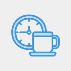 Break time icon in blue style, use for website mobile app presentation