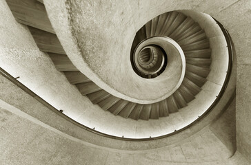 Poster - Modern spiral staircase. Contemporary architecture abstract background