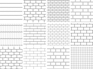 seamless hatch pattern of architectural texture background- brick and roof