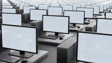 Wall Mural - there are many computers united by one task.