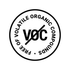 Sticker - VOC - Volatile organic compounds vector badge icon