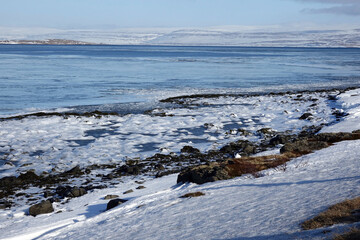 Canvas Print - Winter landscape of the Westfjorden in Iceland