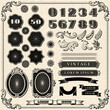 Financial ornaments. Vintage fonts frames numbers for print money design recent vector templates collection