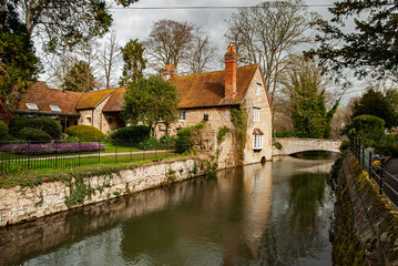 Wall Mural - Old traditional medieval stone English house closeup