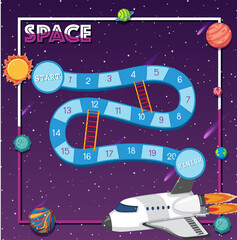 Wall Mural - Game template with space theme background