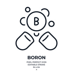 Canvas Print - boron food supplement editable stroke outline icon isolated on white background flat vector illustra