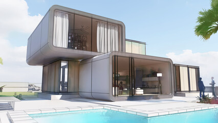 Aufkleber - Modern architecture home design