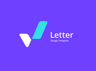 Wall Mural - Letter V with check mark logo icon design template elements