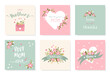 Lovely hand drawn Mother's Day designs, cute flowers and handwriting, great for cards, invitations, gifts, banners - vector design
