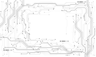 Wall Mural - Abstract black grey circuit cyber technology futuristic on white design modern creative background vector
