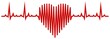 Herz Vektor in rot. Abstrakte Illustration mit Kardiogramm. Weißer isolierter Hintergrund.