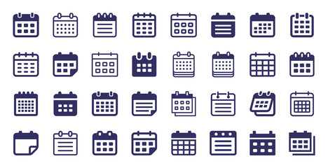 Leinwandbilder - Calendar icon collection isolated on white background. Appointment and schedule symbol.