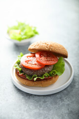 Sticker - Traditional homemade burger with fresh tomato