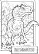 prehistoric dinosaur allosaurus, coloring book, outline illustration