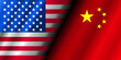 Flags of the USA and China. USA vs China. America vs China
