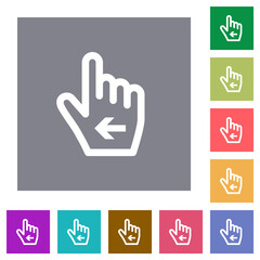 Sticker - Hand cursor left outline square flat icons