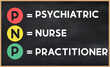 psychiatric nurse practitioner (pnp) on chalk board