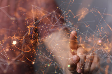 Global world network and telecommunication on earth cryptocurrency and blockchain and IoT